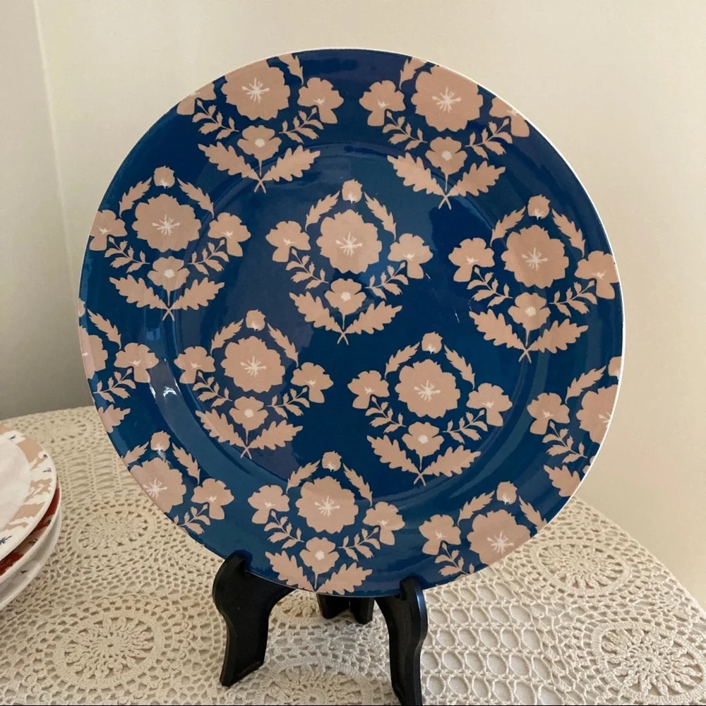Pier 1 Ironstone botanical floral salad plates set of 4